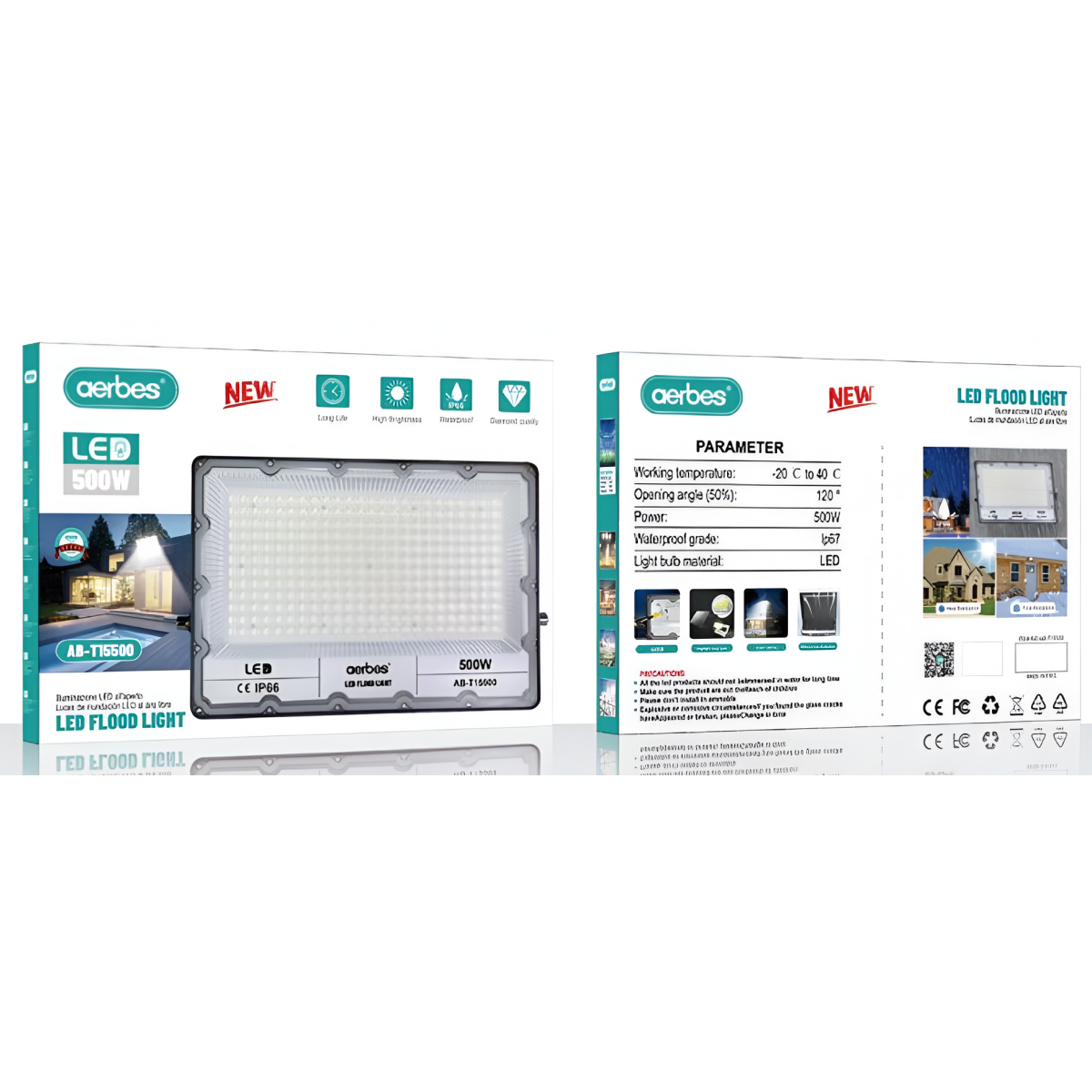 Προβολέας LED 500W Εξωτερικού Χώρου Aerbes AB-T15500