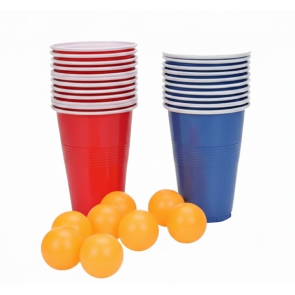 Σετ Παιχνιδιού Beer Pong Με 16 Ποτήρια Και 6 Μπαλάκια