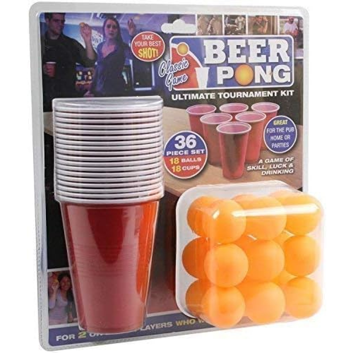 Σετ Παιχνιδιού Beer Pong Με 18 Ποτήρια Και 18 Μπαλάκια