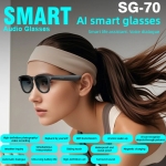 SG-70 AI Smart Γυαλιά Bluetooth 5.4 με Ηχεία, Hands-Free Κλήσεις & Μεταφραστή