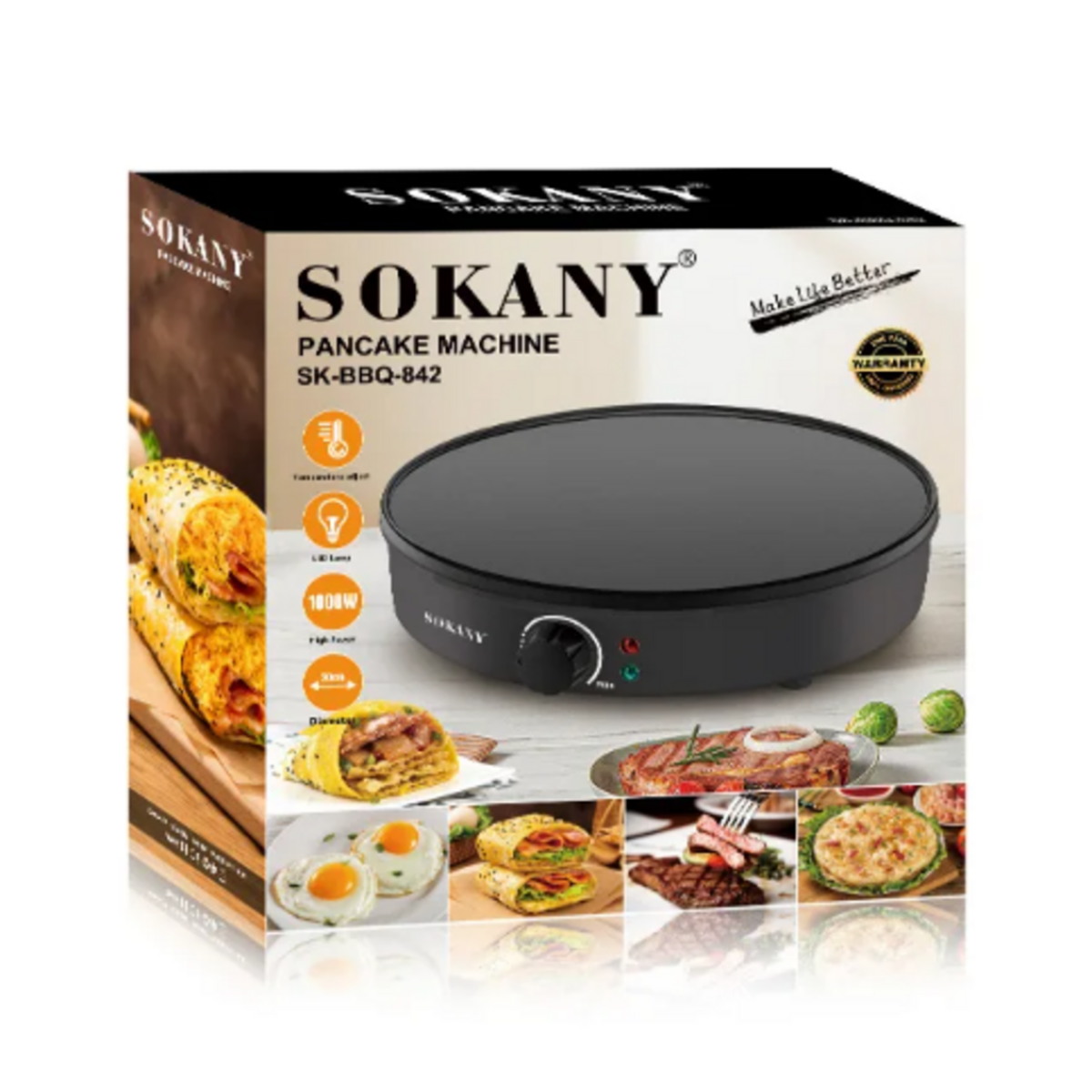 Συσκευή για Κρέπες 30cm 1000W Sokany SK-BBQ-842 - Image 5