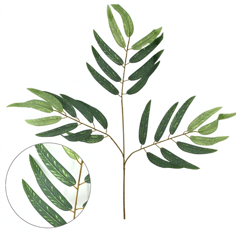 Τεχνητό Διακοσμητικό Kλαδί με Πράσινα Φύλλα 87582