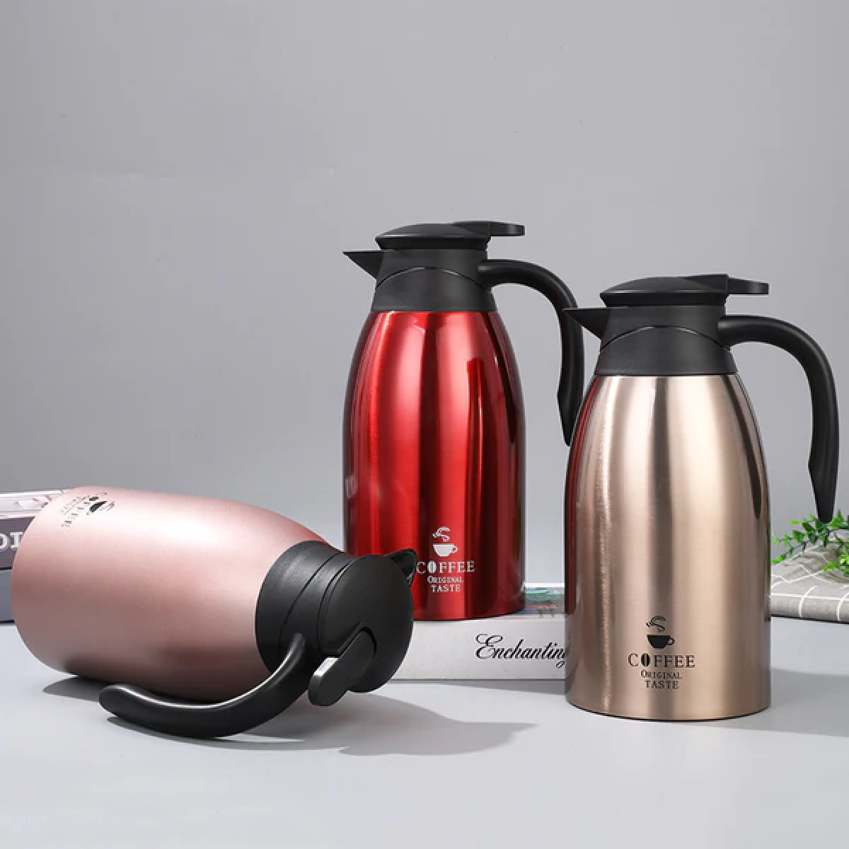 Θερμός Κανάτα Ανοξείδωτη Coffee Original Taste 1800ml Y252-QE-1011 - Image 4