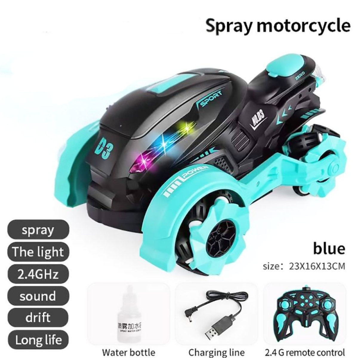 Τηλεκατευθυνόμενο Αυτοκίνητο Spray Pro 23x16x12cm Μαύρο/Μπλε