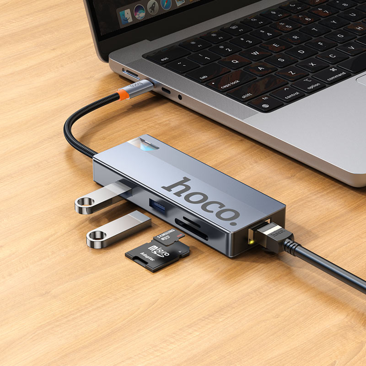 Type-C Hub 8 Σε 1 Hoco HB52 Wow - Image 5