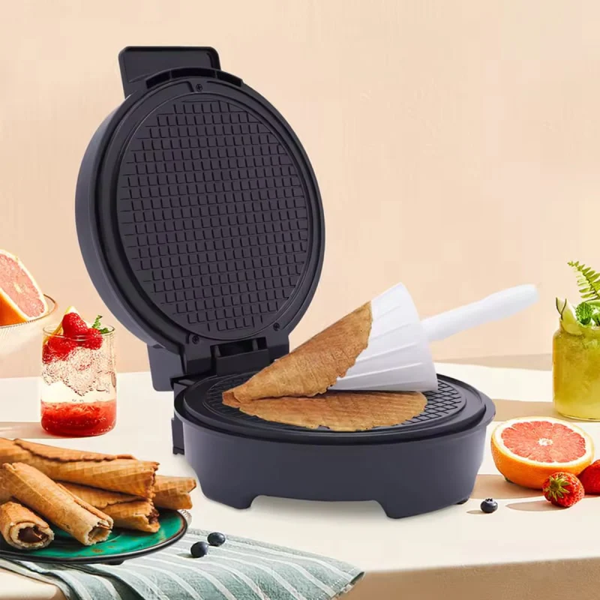 Βαφλιέρα 21cm 1200W Με Αντικολλητικές Πλάκες Sokany SK-08019 - Image 2