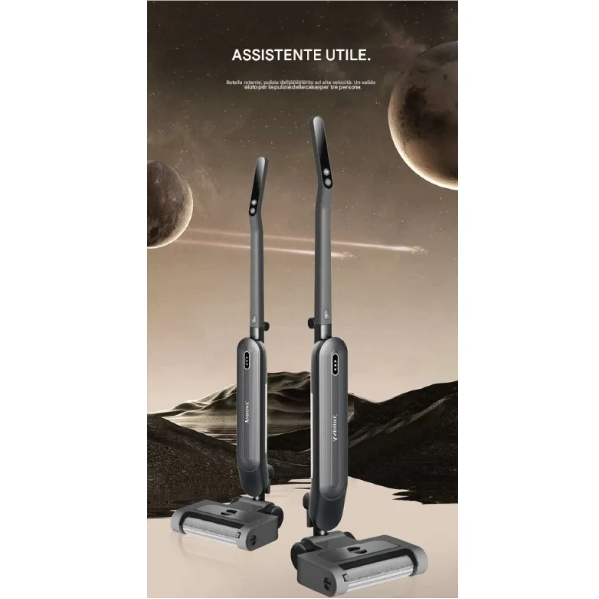 Wet & Dry Επαναφορτιζόμενη Σκούπα Stick – Μαύρη Andowl Q-XC3 - Image 2
