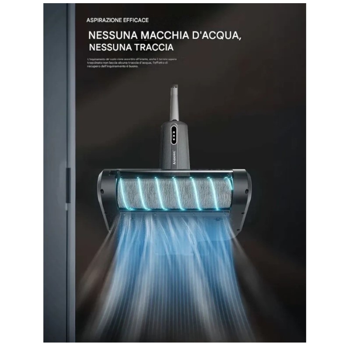 Wet & Dry Επαναφορτιζόμενη Σκούπα Stick – Μαύρη Andowl Q-XC3 - Image 3