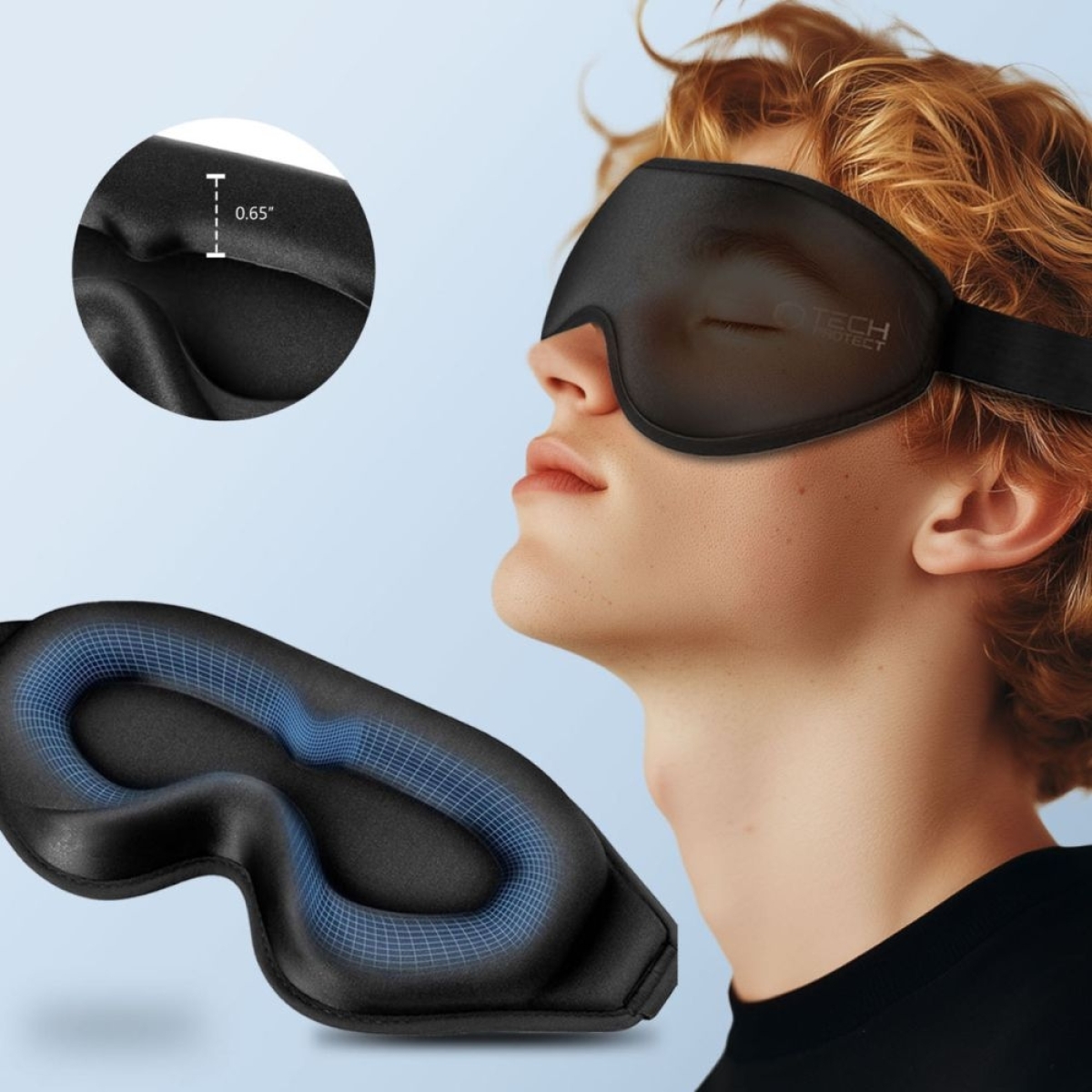 Tech-Protect Eyeshade Μάσκα Ύπνου Memory Foam Μαύρη - Image 4