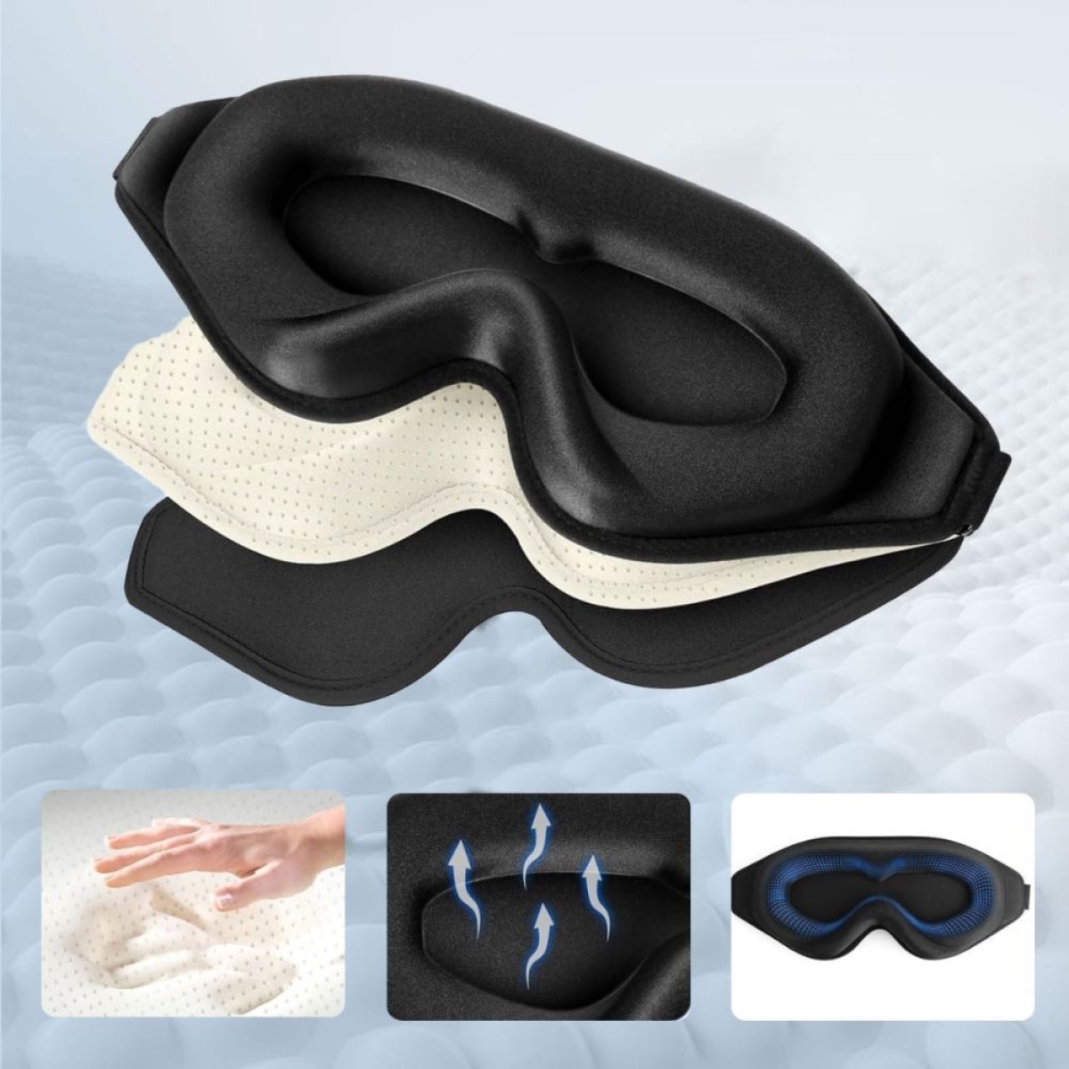 Tech-Protect Eyeshade Μάσκα Ύπνου Memory Foam Μαύρη - Image 3
