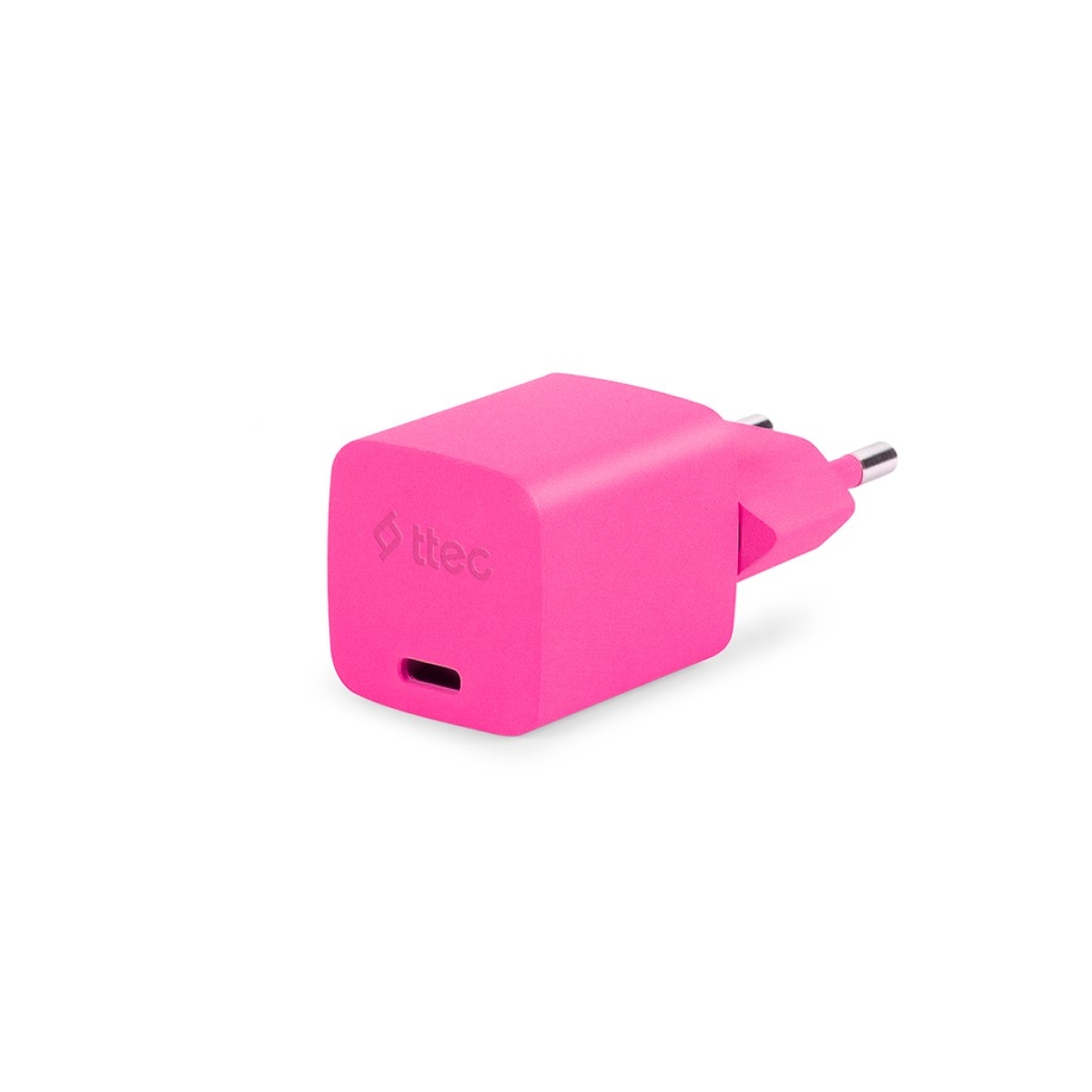Ttec SmartCharger GAN 20W PD Ταχυφορτιστής Ταξιδιού USB-C - Lightning Καλώδιο  120cm, Neon Ρόζ - Image 3