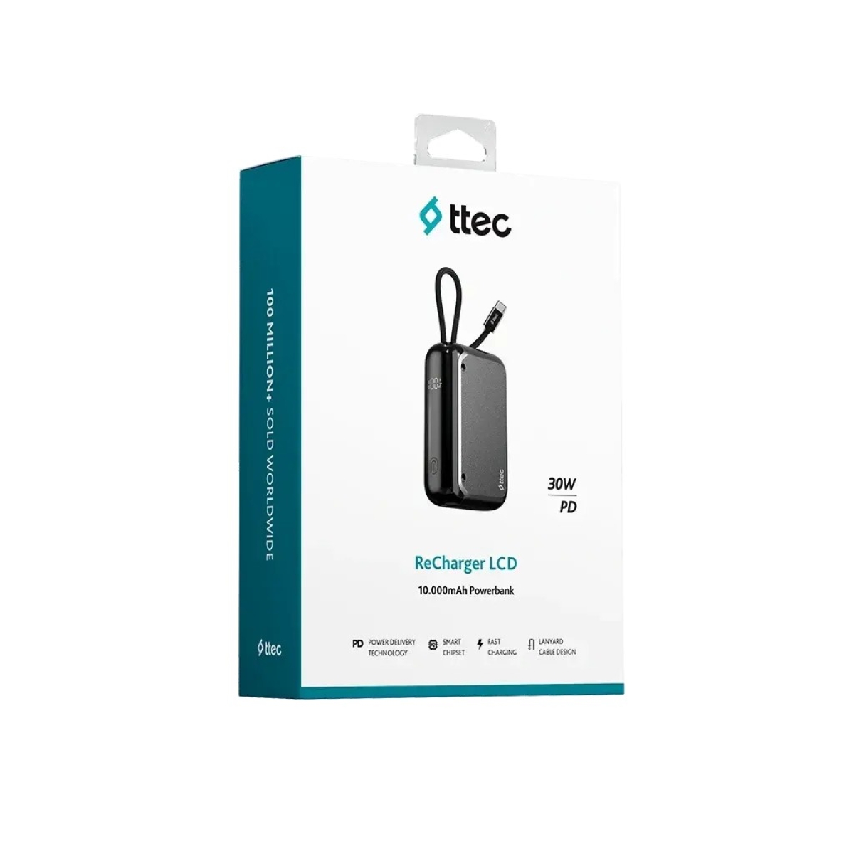 Ttec ReCharger LCD 10.000mAh PD 30W Φορητή Μπαταρία με Καλώδιο USB-C - Image 7