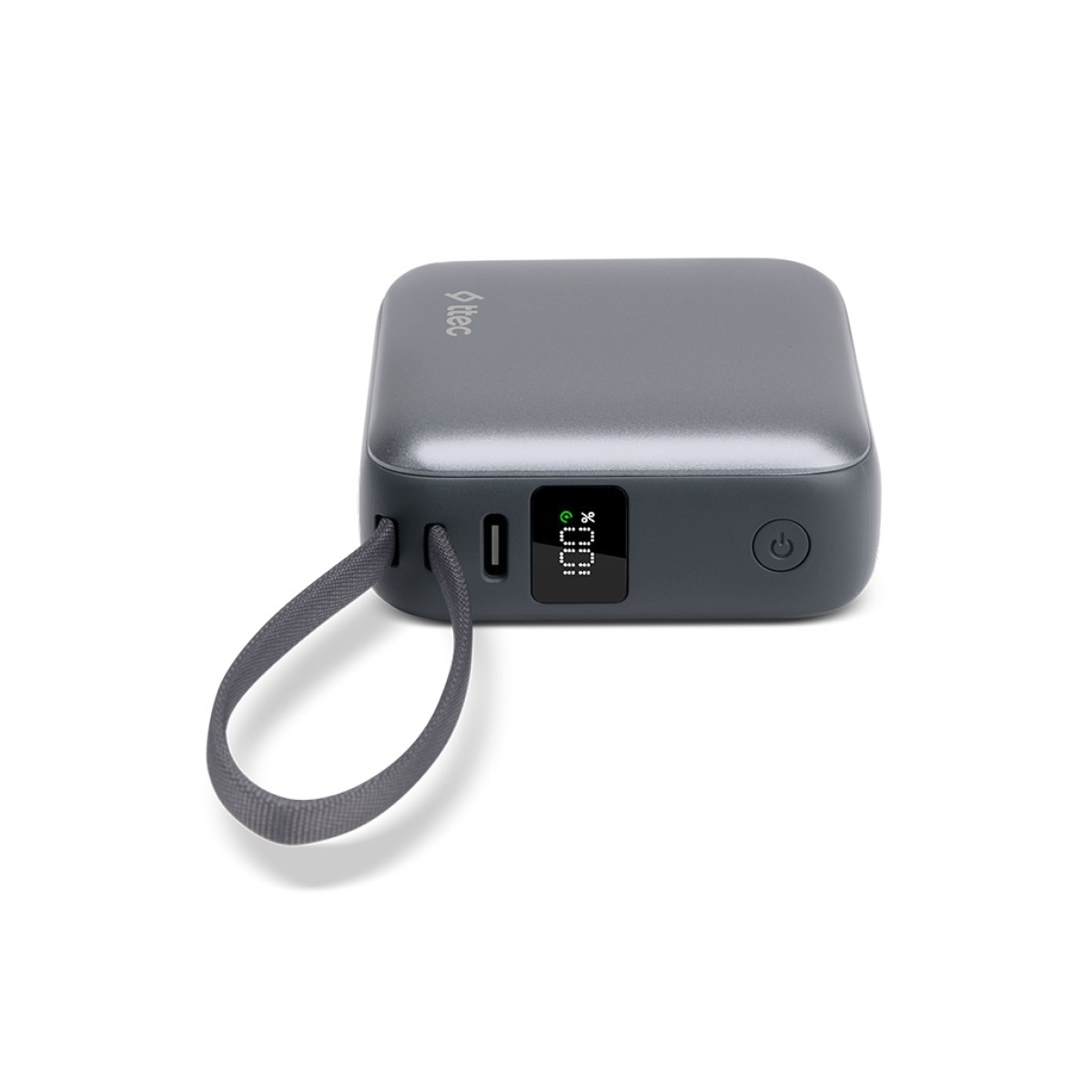 Ttec ReCharger Mini LCD 10.000mAh PD 20W Φορητή Μπαταρία, με USB-C & Lightning Καλώδιο ,Γκρί - Image 2