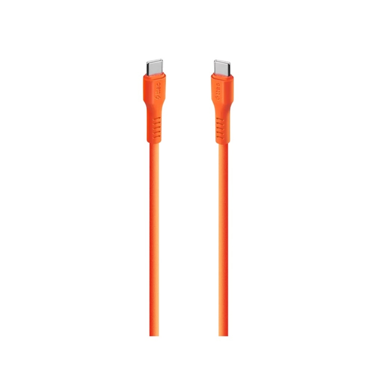 Type-C -Type-C Καλώδιο Φόρτισης & Συγχρονισμού 60W  Neon Πορτοκαλί