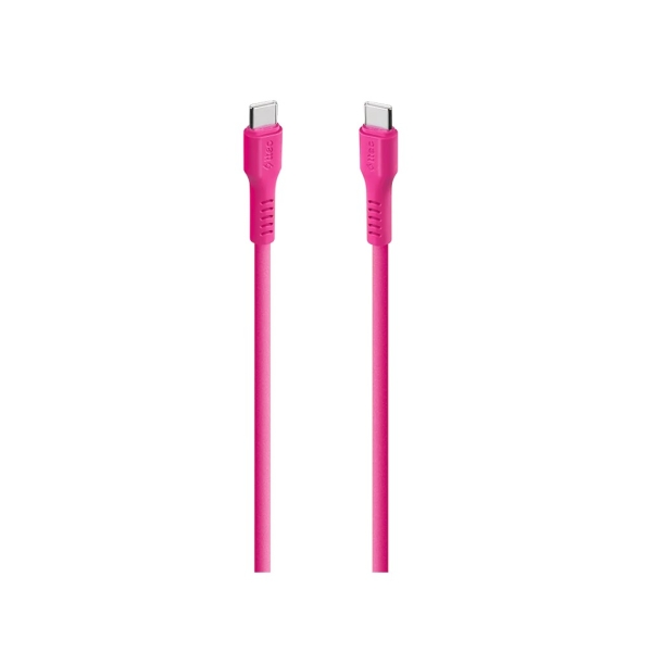 Type-C -Type-C Καλώδιο Φόρτισης & Συγχρονισμού 60W  Neon Ρόζ