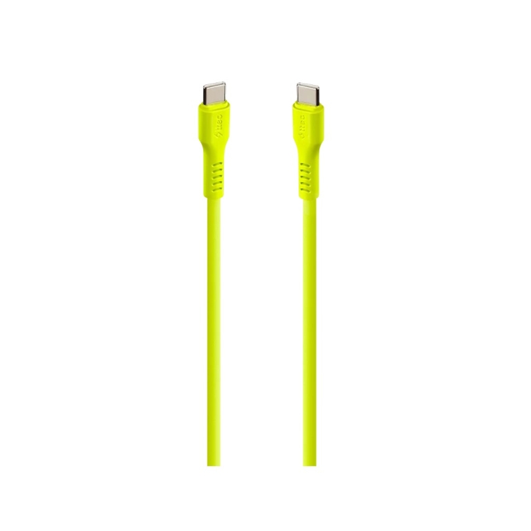 Type-C -Type-C Καλώδιο Φόρτισης & Συγχρονισμού 60W  Neon Κίτρινο