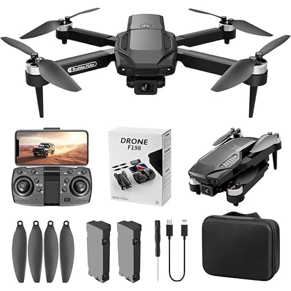 Αναδιπλούμενο Mini Drone F198 Με Διπλή Κάμερα - Image 2