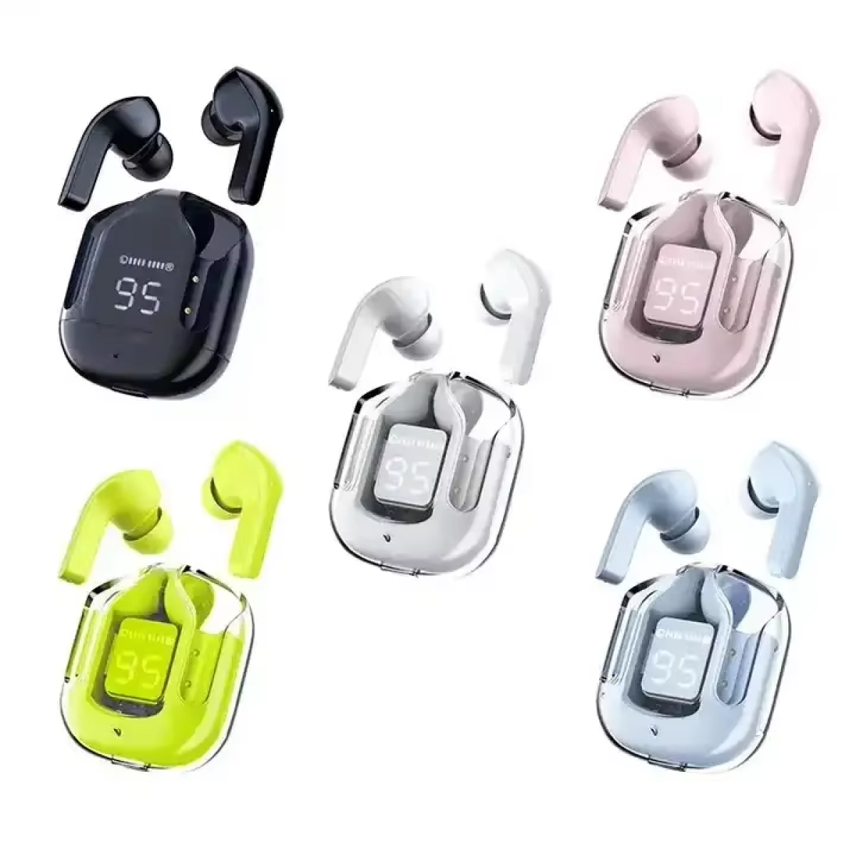 Λαμπάδα Ασύρματα Ακουστικά Bluetooth TWS Με ANC, Ψηφιακή Οθόνη Και Φακό M-HK3 - Image 3