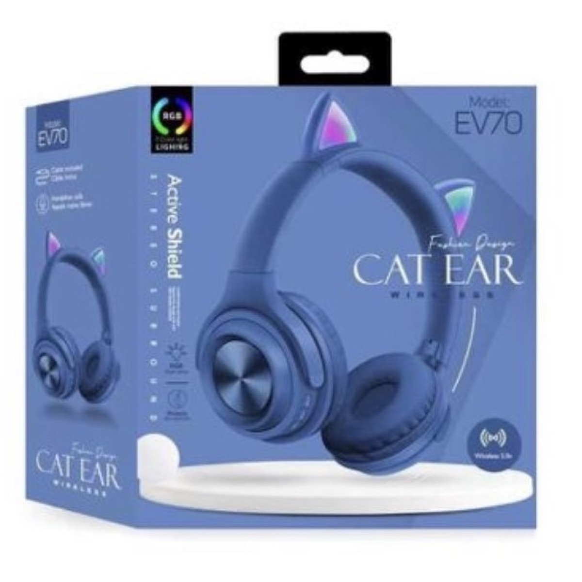 Ασύρματα/Ενσύρματα Ακουστικά Cat Ear Με Μικρόφωνο Και Bluetooth EV70