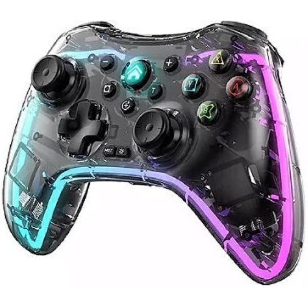 Ασύρματο Gamepad Gaming Με Bluetooth Και RGB Φωτισμό Διάφανο Lehuai LH-3