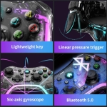 Ασύρματο Gamepad Gaming Με Bluetooth Και RGB Φωτισμό Διάφανο Lehuai LH-3 - Image 2