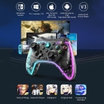 Ασύρματο Gamepad Gaming Με Bluetooth Και RGB Φωτισμό Διάφανο Lehuai LH-3 - Image 6