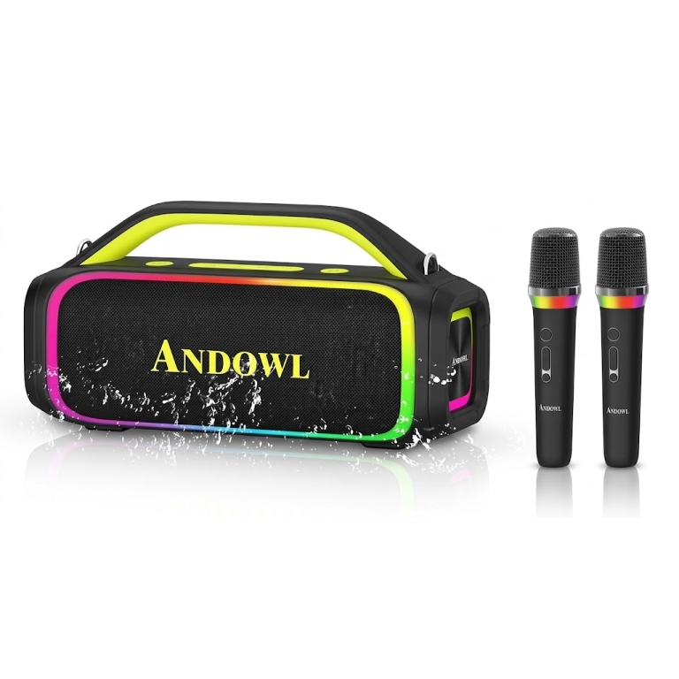 Ασύρματο Ηχείο Bluetooth 5.0 Με 2 Μικρόφωνα Και RGB Φωτισμό Andowl Q-YX64