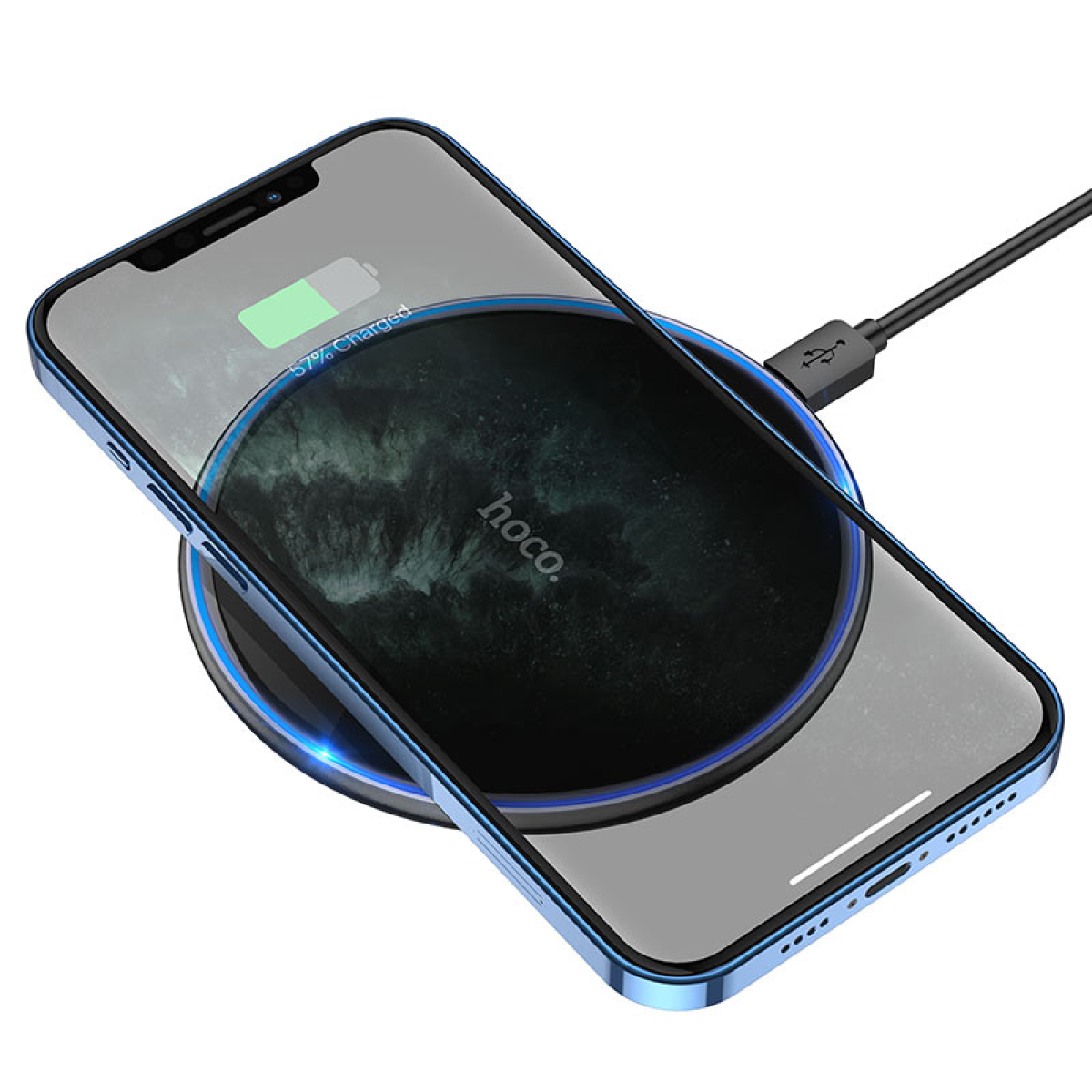 Ασύρματος Φορτιστής 15W Με LED Φωτισμό Hoco CW6 Pro - Image 2