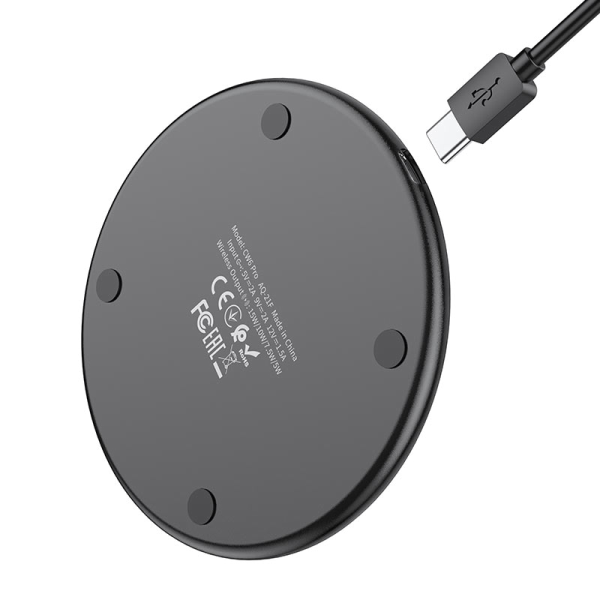 Ασύρματος Φορτιστής 15W Με LED Φωτισμό Hoco CW6 Pro - Image 5