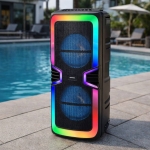 Bluetooth Ηχείο Καραόκε 2x8" Με Ασύρματο Μικρόφωνο RGB Φωτισμό Και TWS Andowl Q-YX680 - Image 3