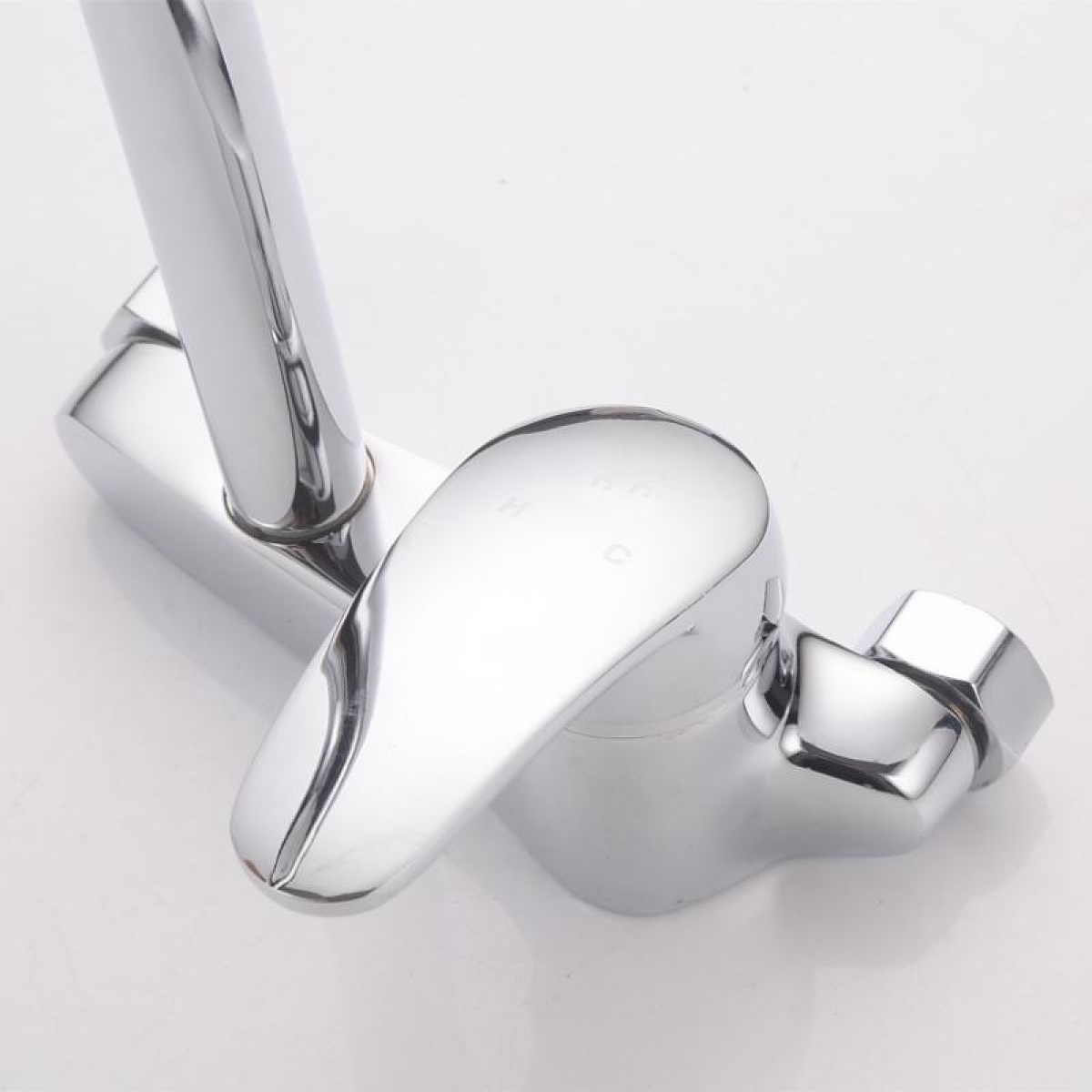 Επιτοίχια Αναμεικτική Μπαταρία Νεροχύτη Κουζίνας Με Περιστρεφόμενο Στόμιο Χρωμέ BER-255201-B - Image 3