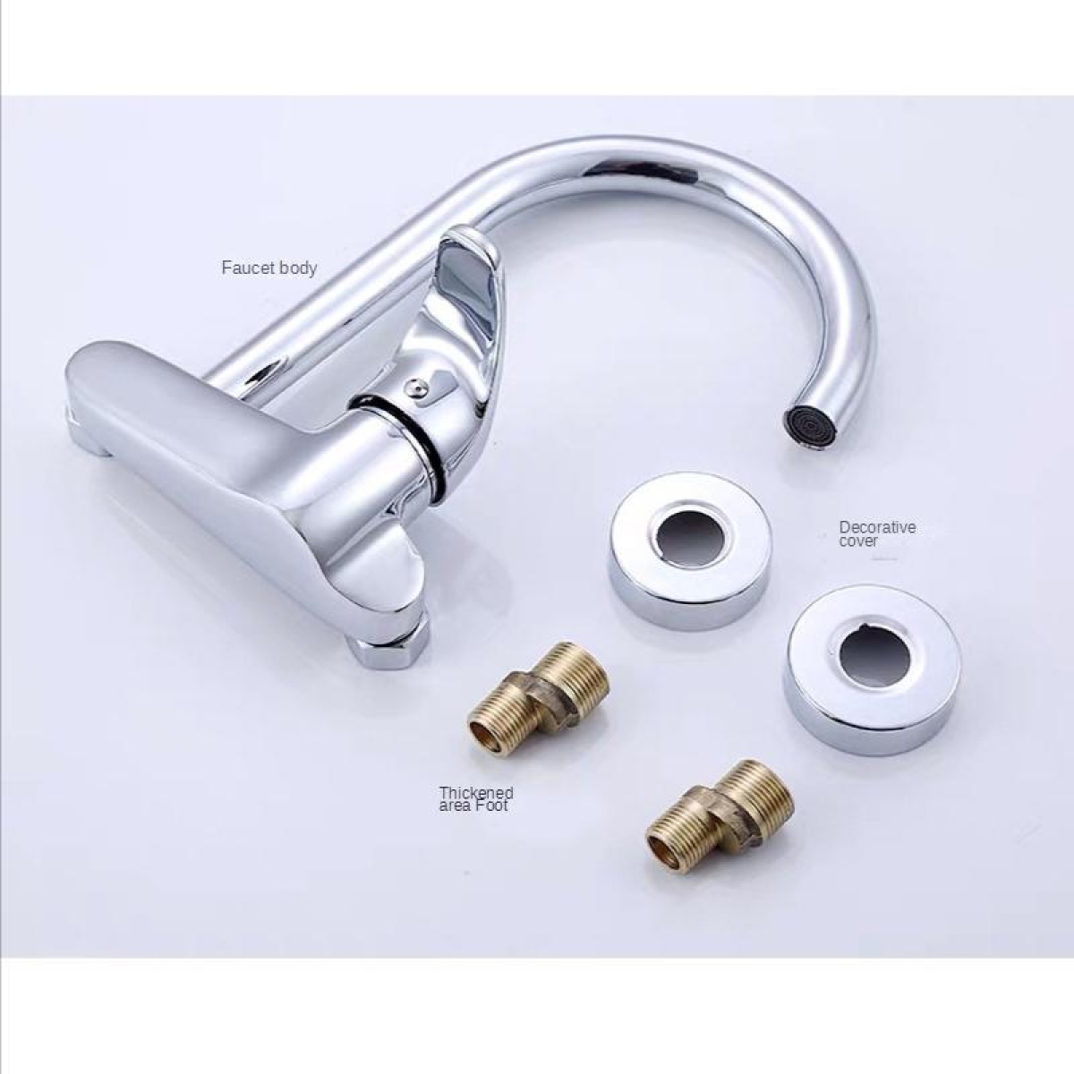 Επιτοίχια Αναμεικτική Μπαταρία Νεροχύτη Κουζίνας Με Περιστρεφόμενο Στόμιο Χρωμέ BER-255201-B - Image 4