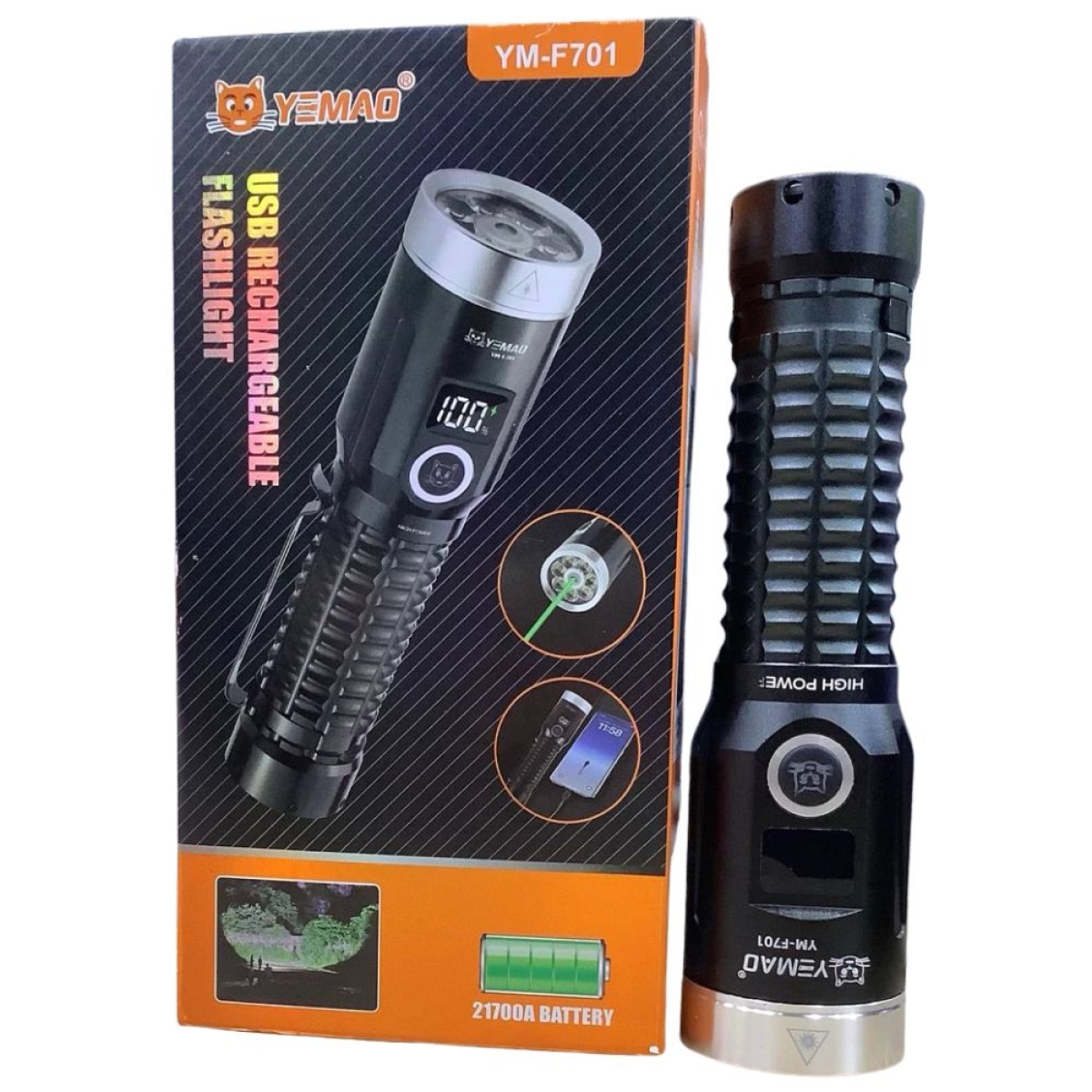 Φακός LED YEMAO YM-F701 με πράσινο λέιζερ