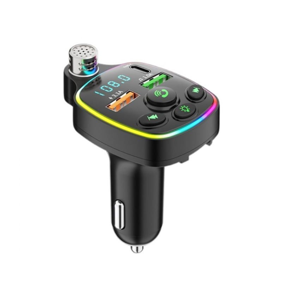 FM Transmitter Αυτοκινήτου Με Bluetooth Handsfree & 3 Θύρες USB Andowl Q-C71 - Image 2