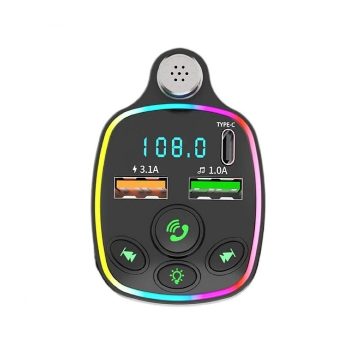 FM Transmitter Αυτοκινήτου Με Bluetooth Handsfree & 3 Θύρες USB Andowl Q-C71 - Image 3