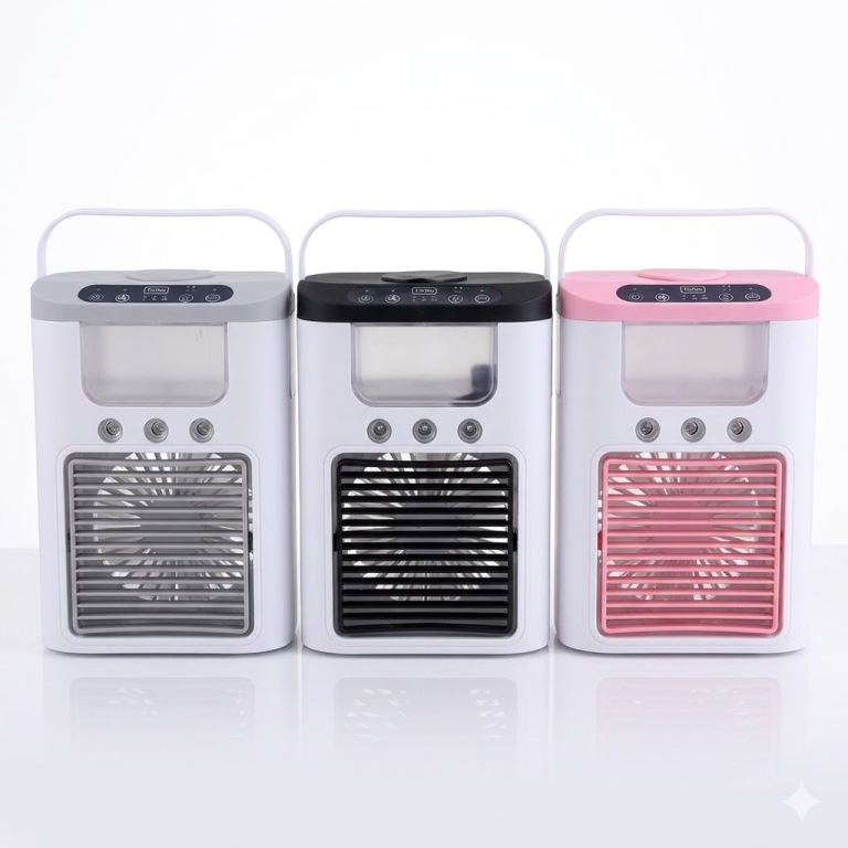 Φορητό Air Cooler & Υγραντήρας Με RGB LED & Δοχείο Νερού 560ml