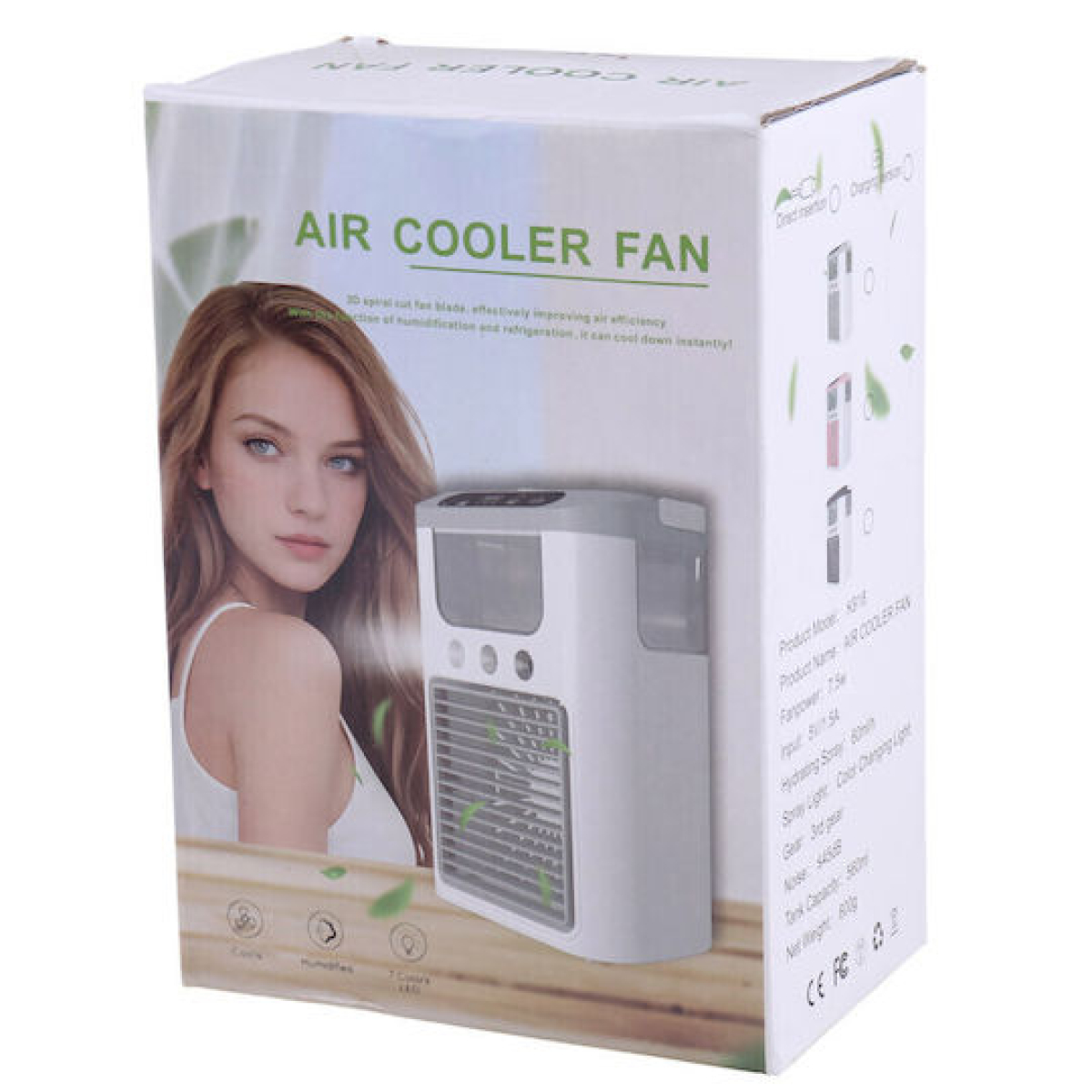 Φορητό Air Cooler & Υγραντήρας Με RGB LED & Δοχείο Νερού 560ml - Image 7