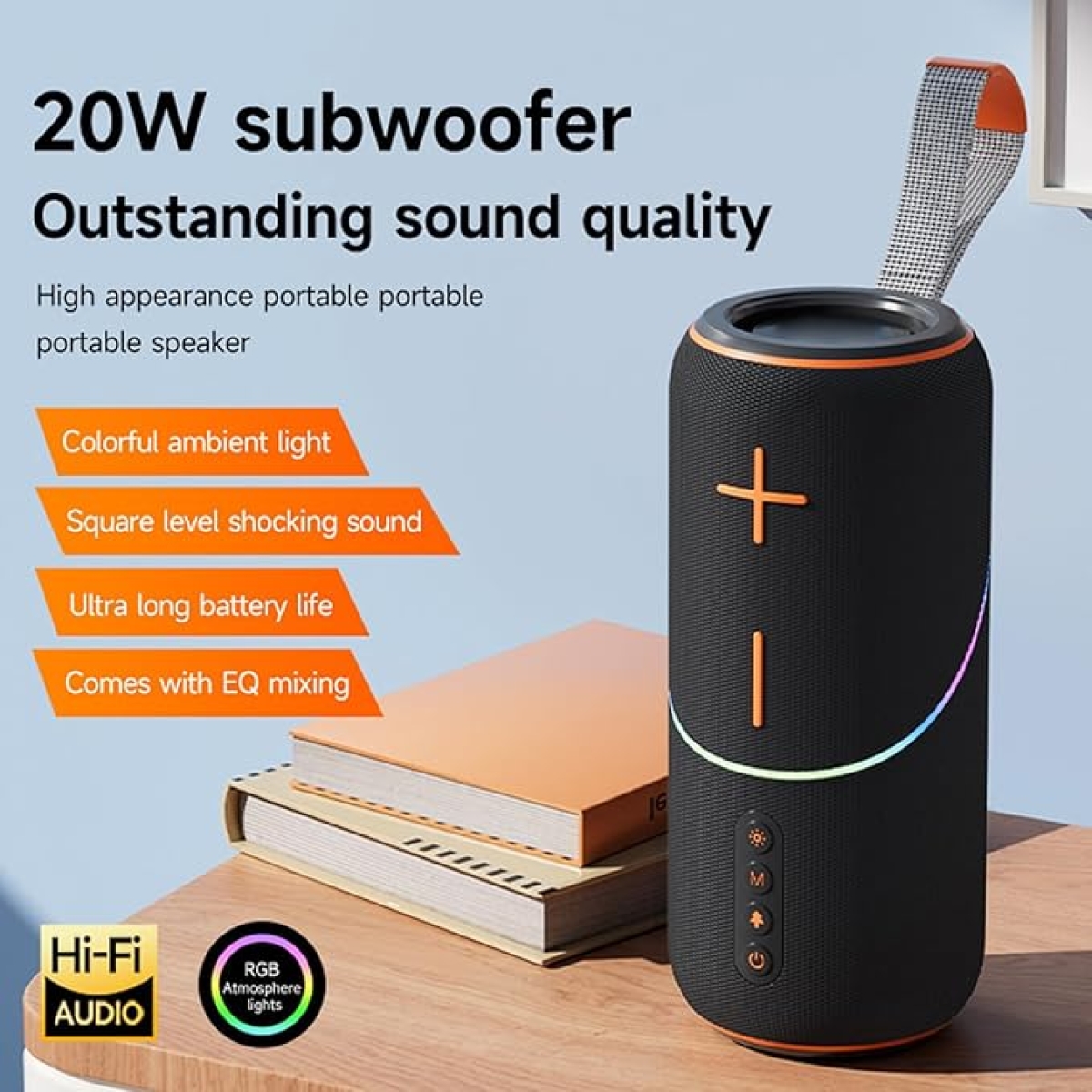 Φορητό Ηχείο Bluetooth Subwoofer 20W BASS-05 - Image 3