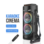 Φορητό Ηχείο Καραόκε 2x4" Με Μικρόφωνο & RGB Φωτισμό ZQS-4239W - Image 2
