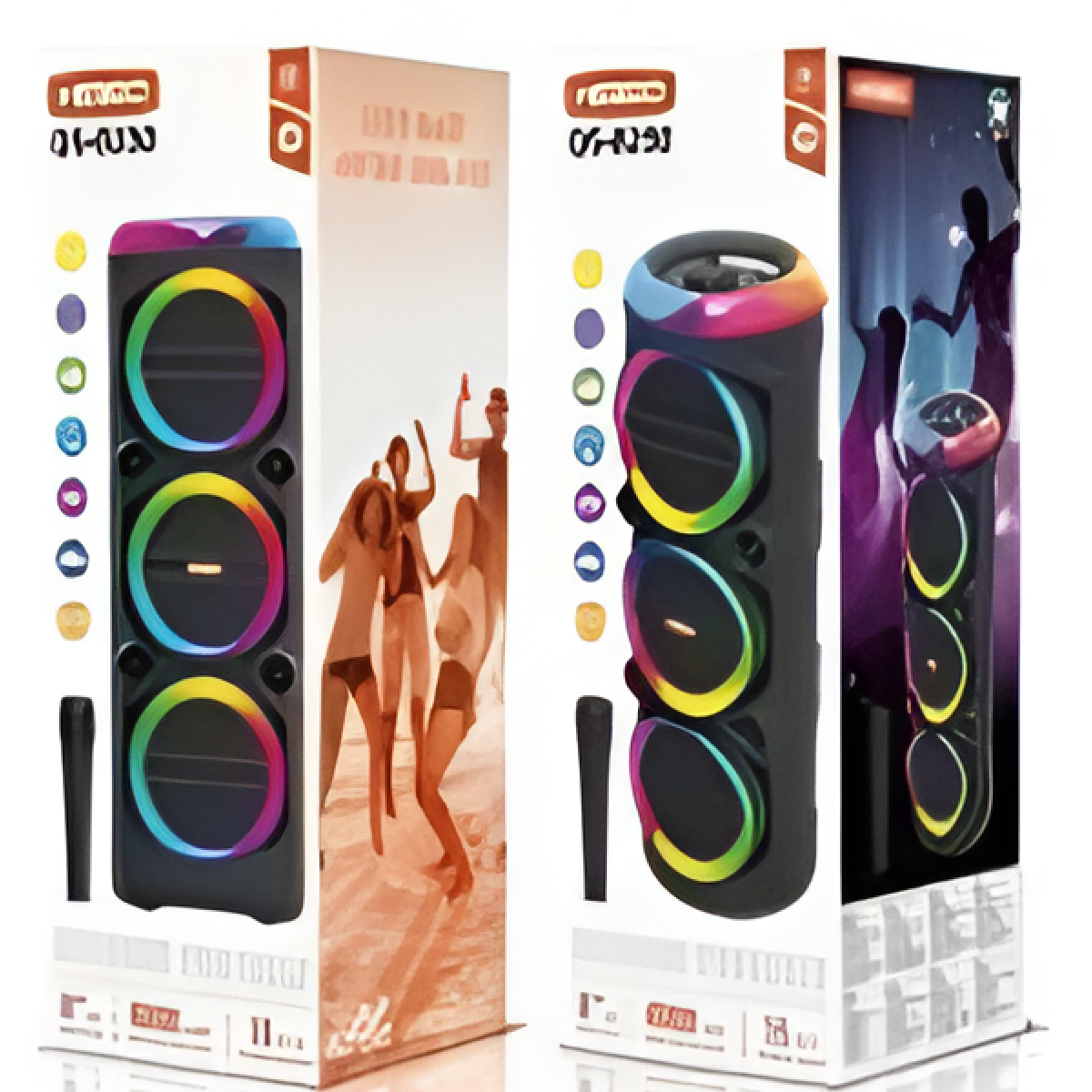 Φορητό Ηχείο Καραόκε 3x8'' Bluetooth 45W Με RGB Και Μικρόφωνο Kimiso QS-8230 - Image 3