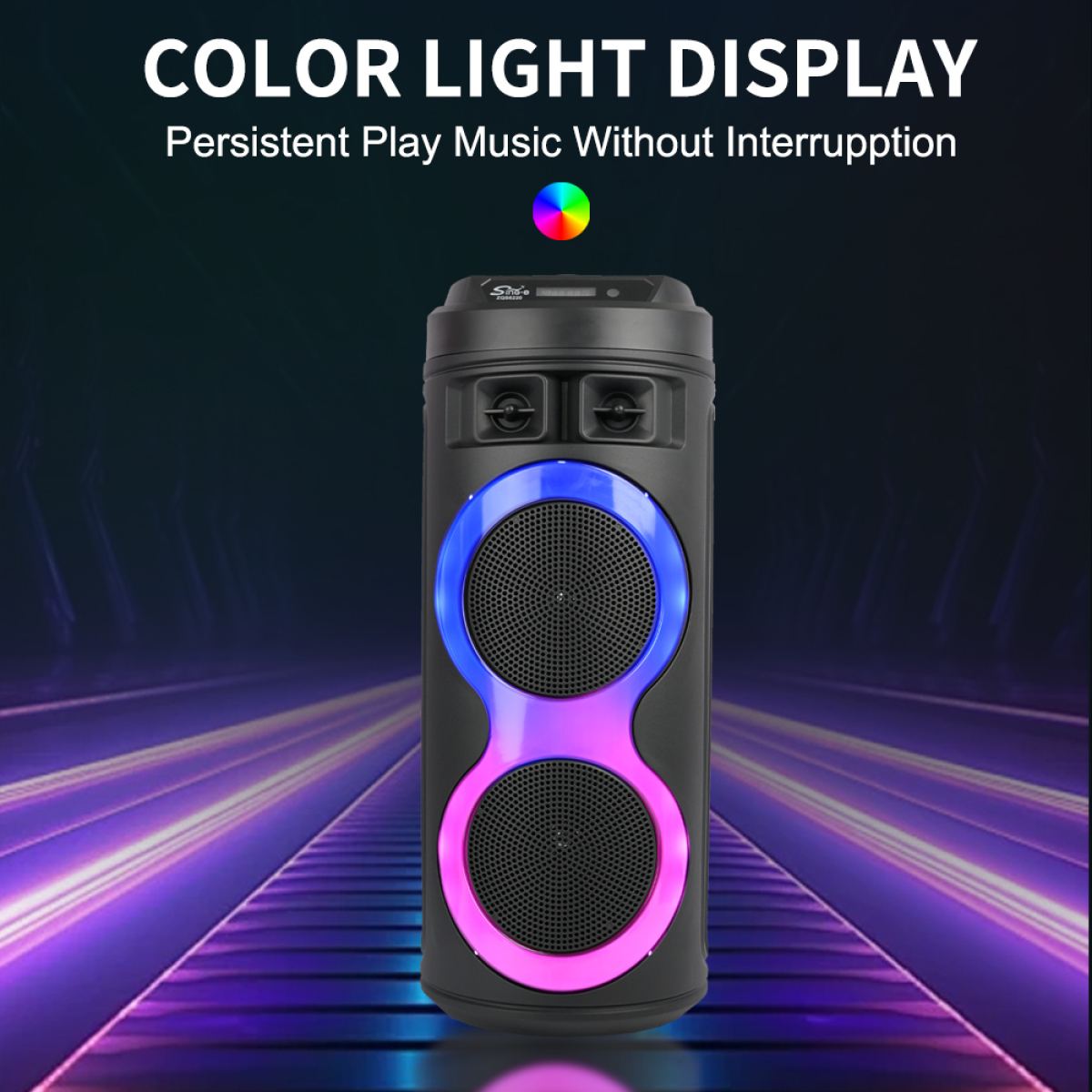 Φορητό Ηχείο Καραόκε 6.5" Bluetooth Με Μικρόφωνο & RGB Φωτισμό ZQS-6220 - Image 4