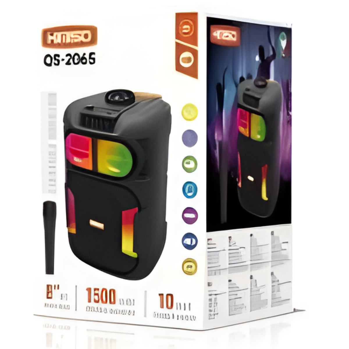 Φορητό Ηχείο Καραόκε 8'' Bluetooth 10W Με RGB Και Μικρόφωνο Kimiso QS-2065 - Image 3