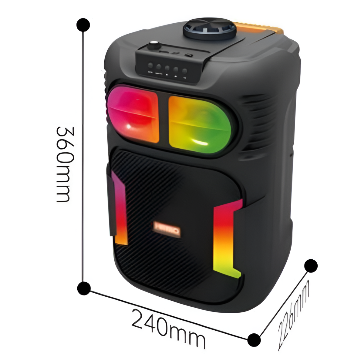Φορητό Ηχείο Καραόκε 8'' Bluetooth 10W Με RGB Και Μικρόφωνο Kimiso QS-2065 - Image 2