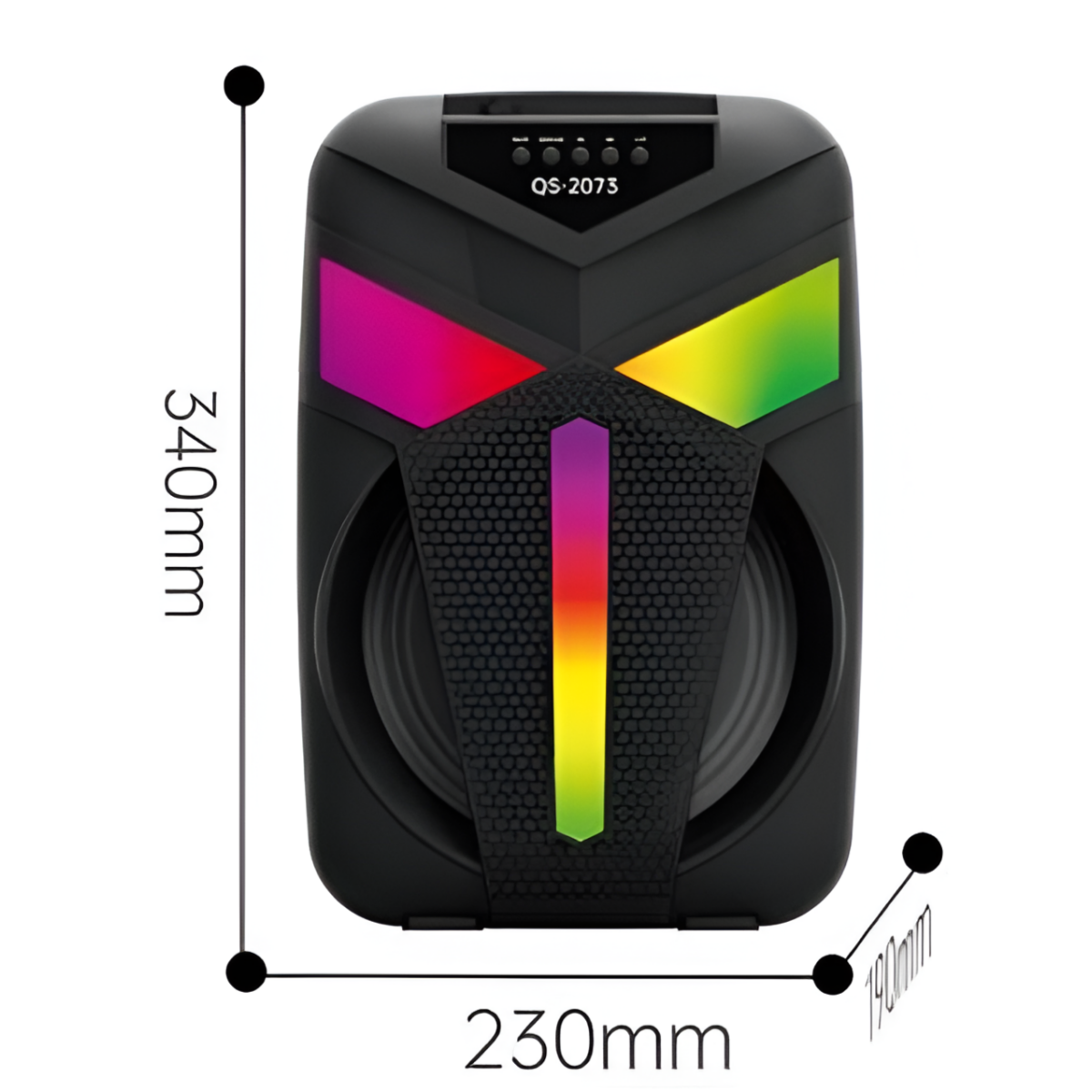 Φορητό Ηχείο Καραόκε 8'' Bluetooth 10W Με RGB Και Μικρόφωνο Kimiso QS-2073 - Image 2