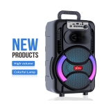 Φορητό Ηχείο Καραόκε 8" Bluetooth Με Μικρόφωνο & RGB Φωτισμό ZQS-8166W - Image 2