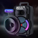 Φορητό Ηχείο Καραόκε 8" Bluetooth Με Μικρόφωνο & RGB Φωτισμό ZQS-8166W - Image 4