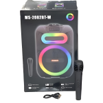 Φορητό Ηχείο Καραόκε Τρόλεϊ 8" Με RGB Φωτισμό Και Μικρόφωνο MS-2082BT-W