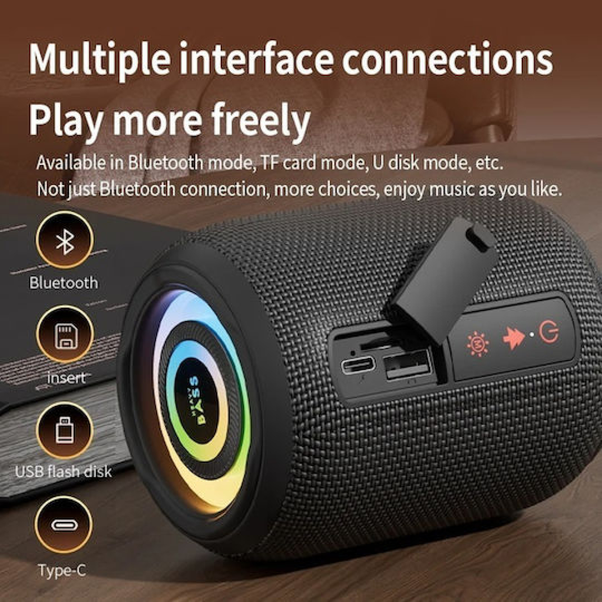 Φορητό Μίνι Ηχείο Bluetooth 10W BASS-02 - Image 6