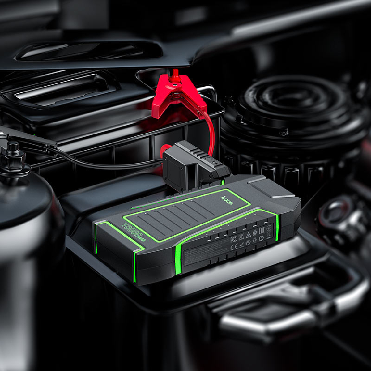 Φορητός Εκκινητής Μπαταρίας 12V με Διπλή USB Έξοδο & Power Bank 10000mAh Hoco QS1 Spring - Image 6