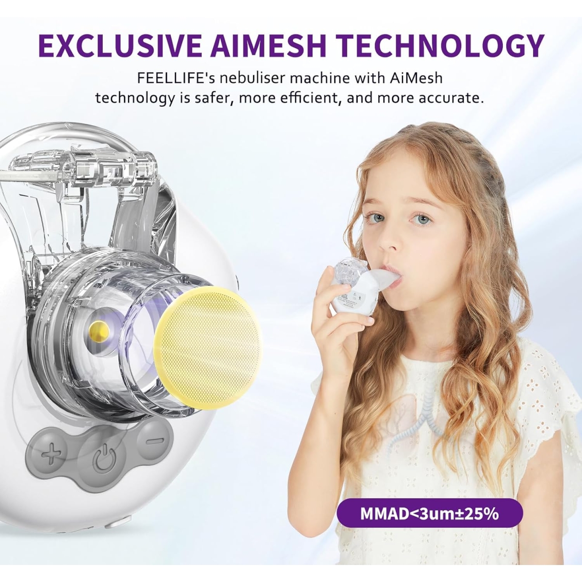 Φορητός Νεφελοποιητής Με Μάσκες Mesh Nebulizer H315 - Image 3